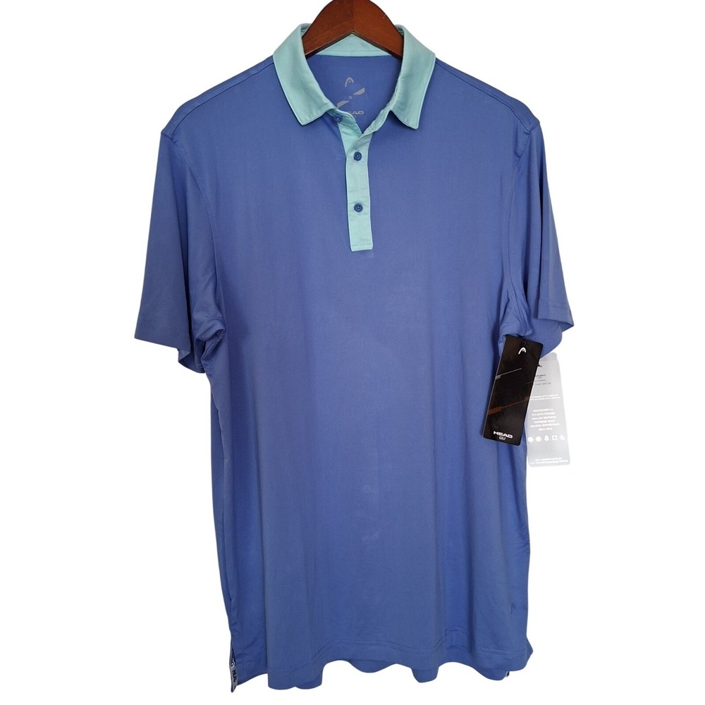 NEW HEAD GOLF Blue Short Sleeve Polo SHIRT Men's Size Medium. NWT